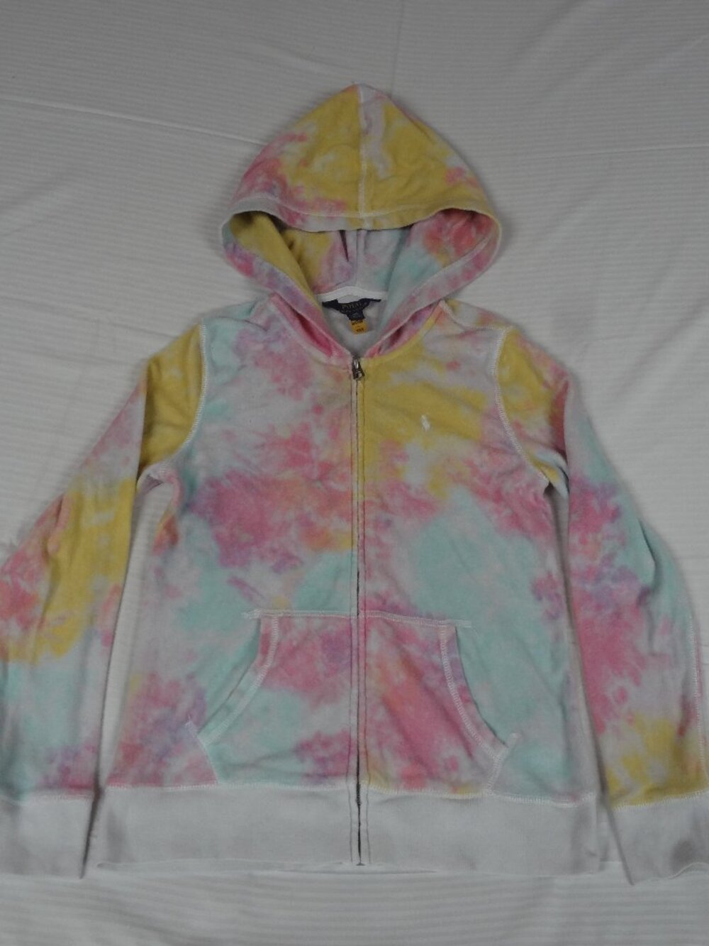 POLO RALPH LAUREN PASTEL LOVER ZIP UP JACKET GIRLS YOUTH LARGE L740 *SPOT C PICS